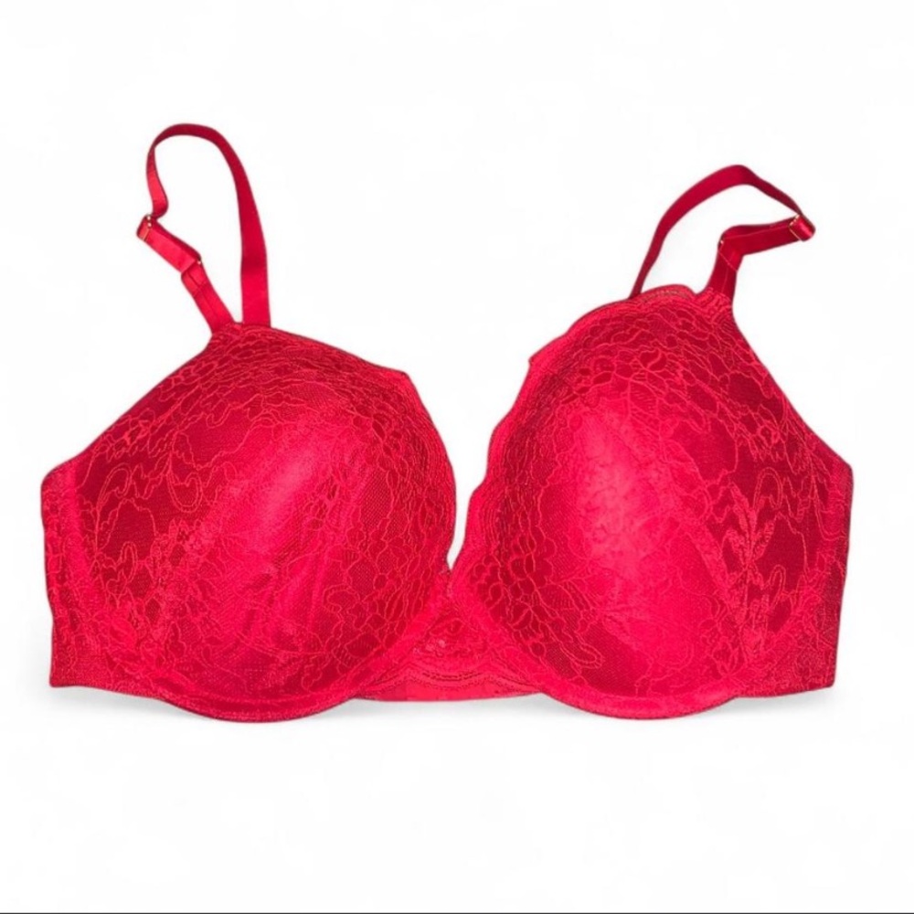 Elegant Red Lace Push-up Bra